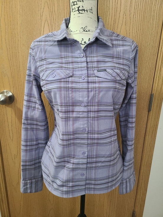 Columbia Tops - Columbia Lavender Gorpcore Plaid Button Down Pocket Shirt
